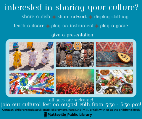 Culture Fest program is on August 26 from 5:30-6:30pm