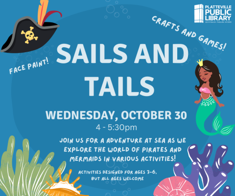 Sails and Tails Wednesday, October 30 from 4-5pm