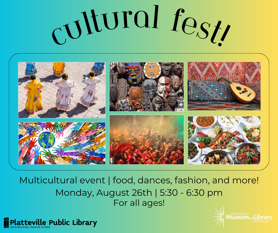 Cultural Fest on Monday, August 26 from 5:30-6:30pm