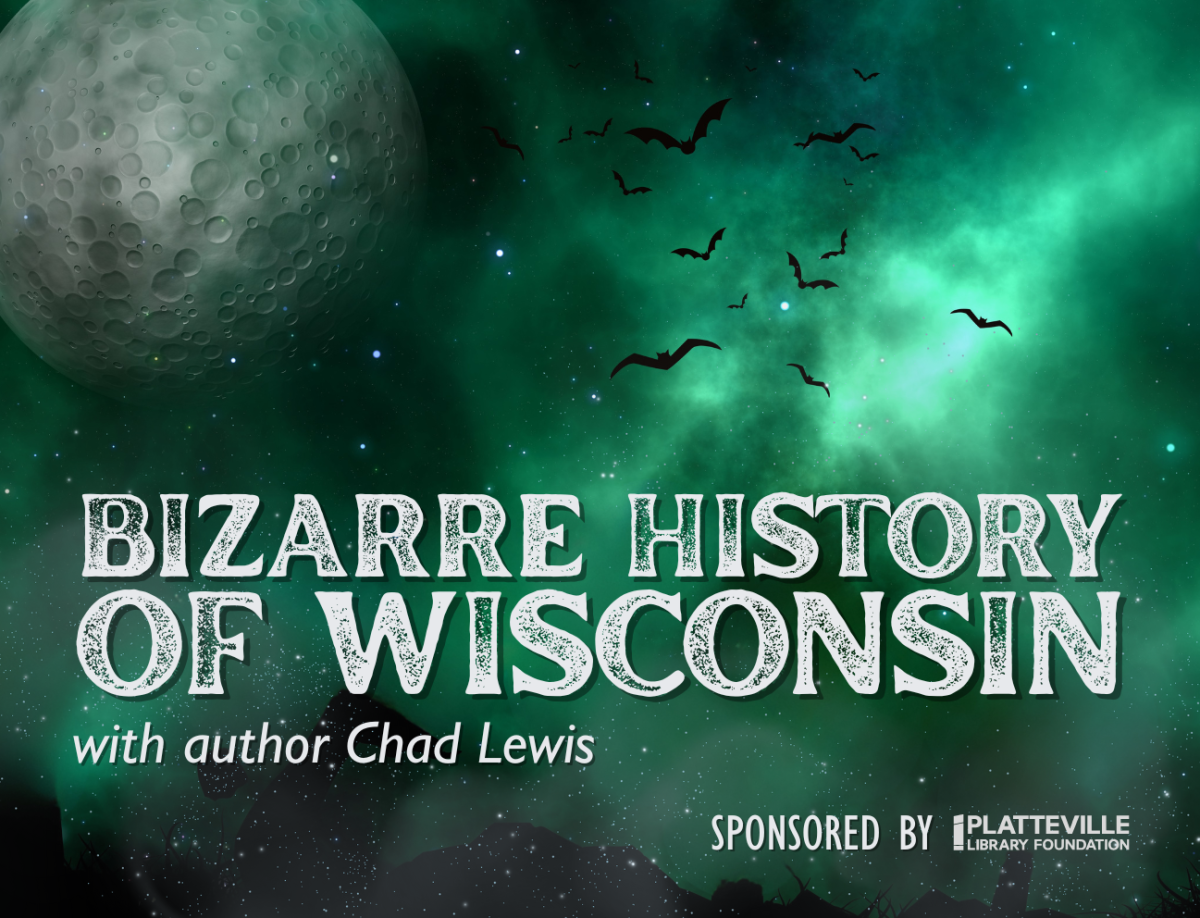 photo of a full moon with green luminescent clouds in a dark sky